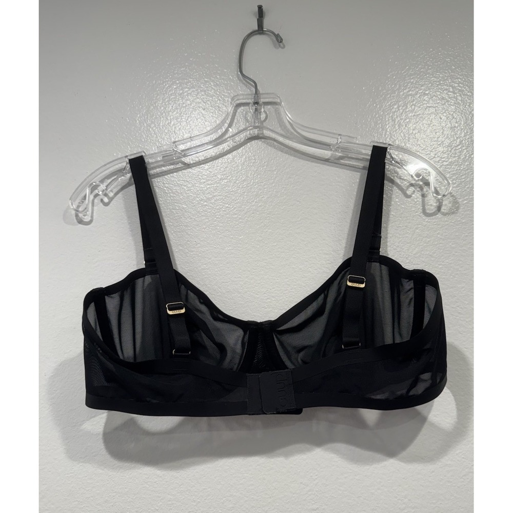 Cuup Black Sheer Mesh Bra Underwired Womens Size 38C Unlined Underwire - Picture 2 of 7